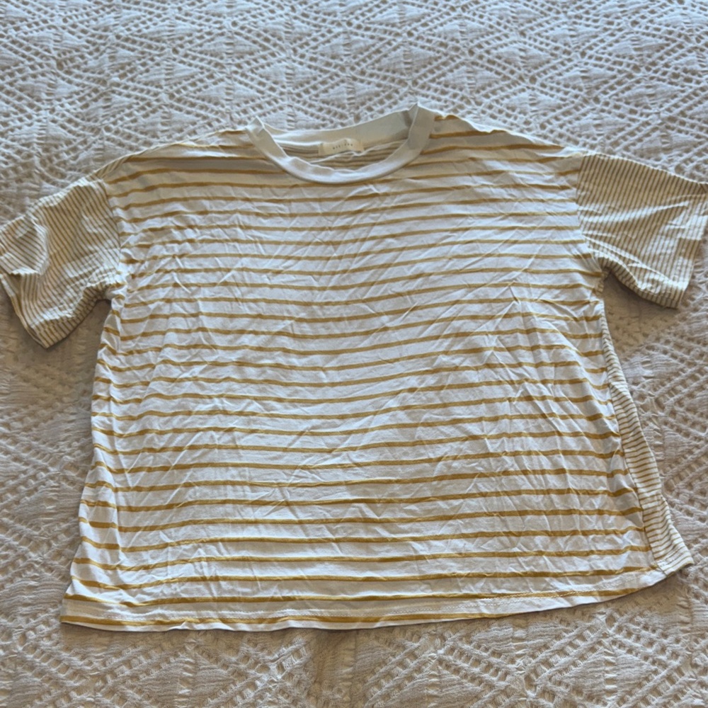 Striped Shirt in Cream and Yellow